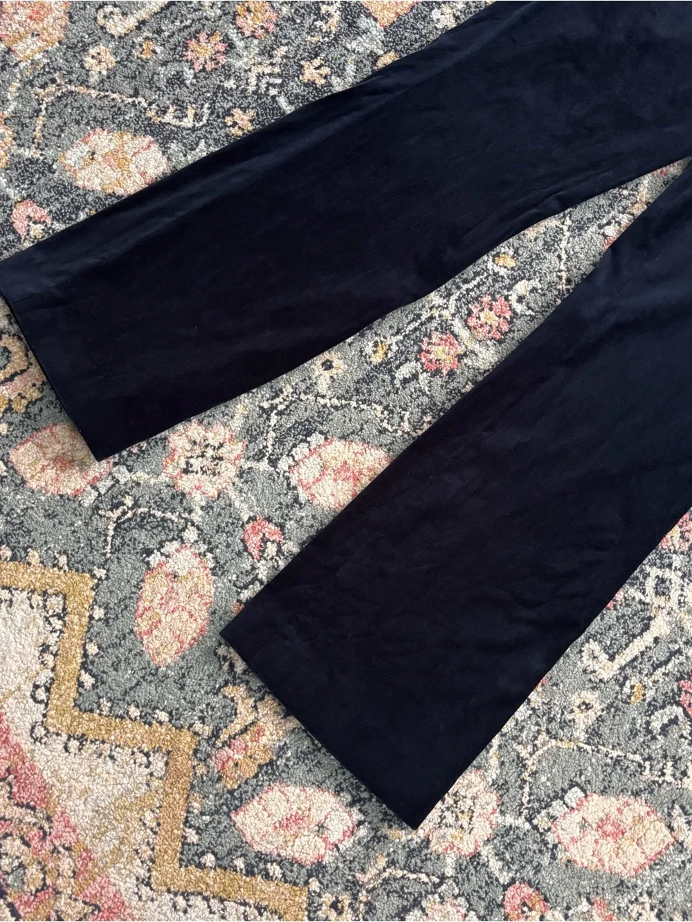 ba&sh Babilon Trouser Bootcut Velvet Pants in Midnight Blue Navy Sz 40 8